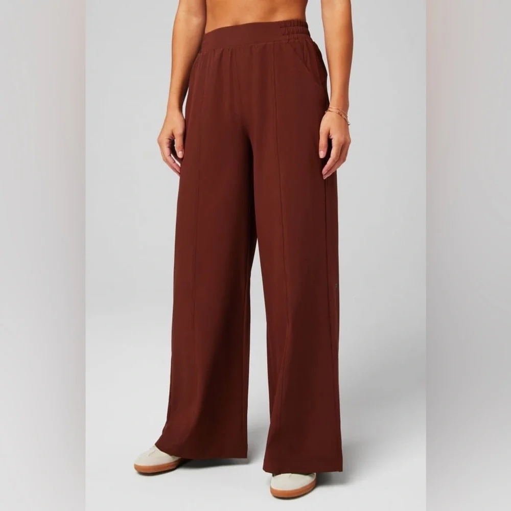 Fabletics Brown Wide-Leg Pants - Picture 2 of 11